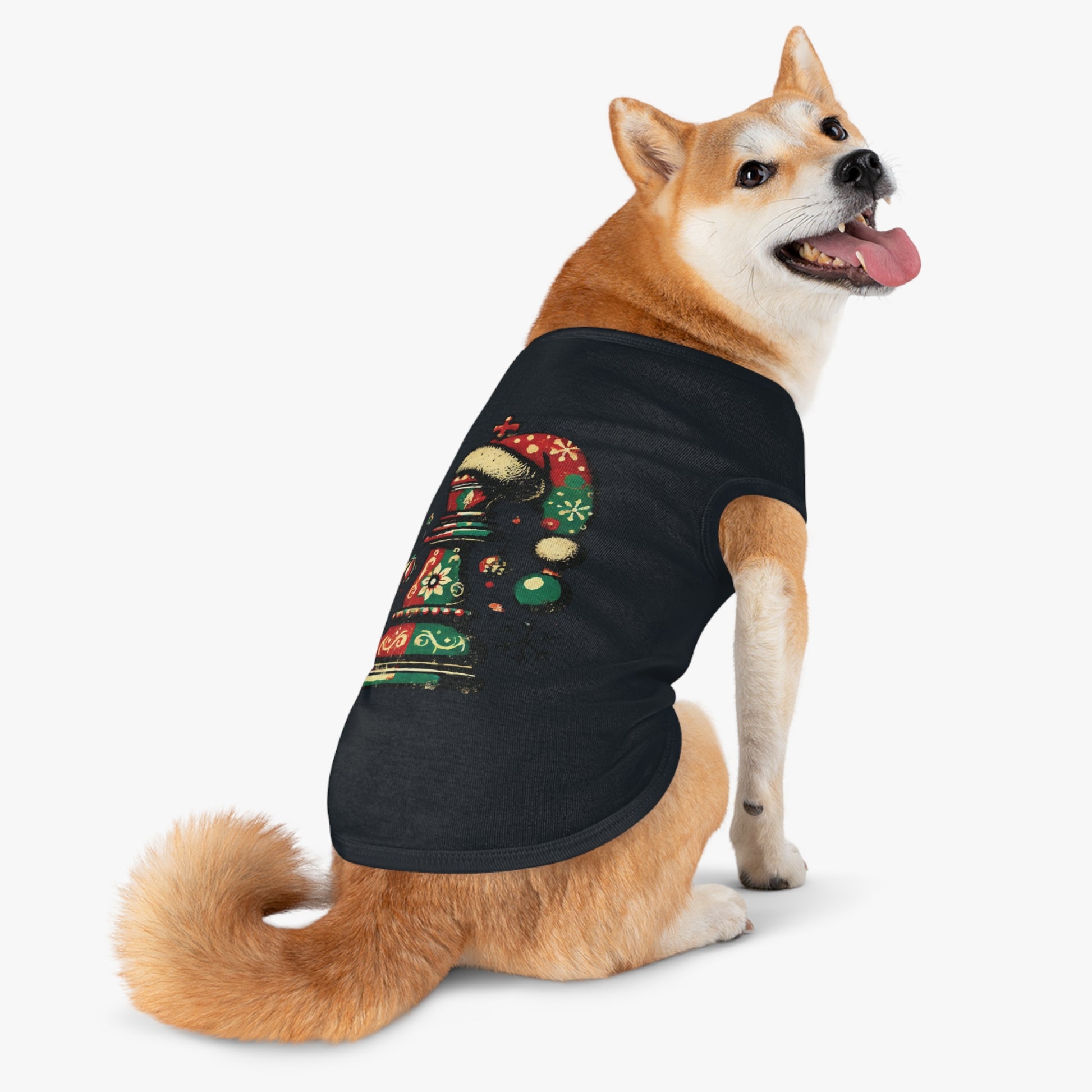 Camiseta para Mascotas de Algodón – Rey Navideño en Estilo Vintage   Pets