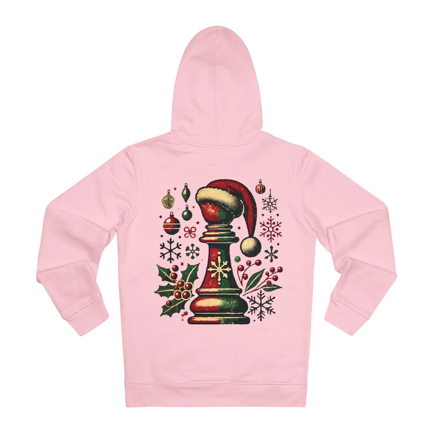 Unisex Cruiser Hoodie – Diseño Alfil Vintage Navideño, Elegancia Ecológica   Hoodie  72.00 Cotton-Pink-3XL