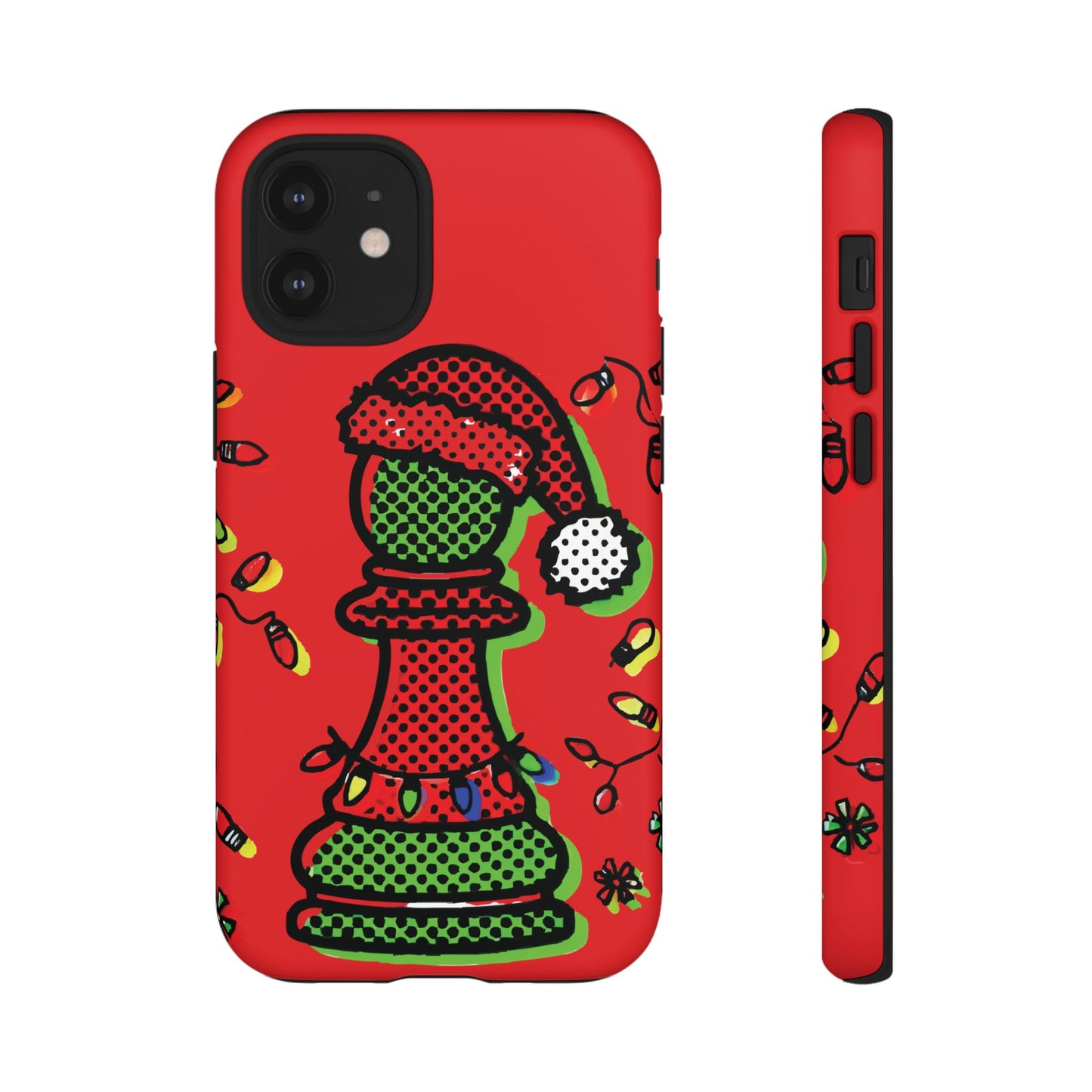 Funda Tough Peón de Ajedrez Navideño Pop Art – iPhone, Samsung y Pixel   Phone Case  24.00 iPhone-12-Mini-Matte