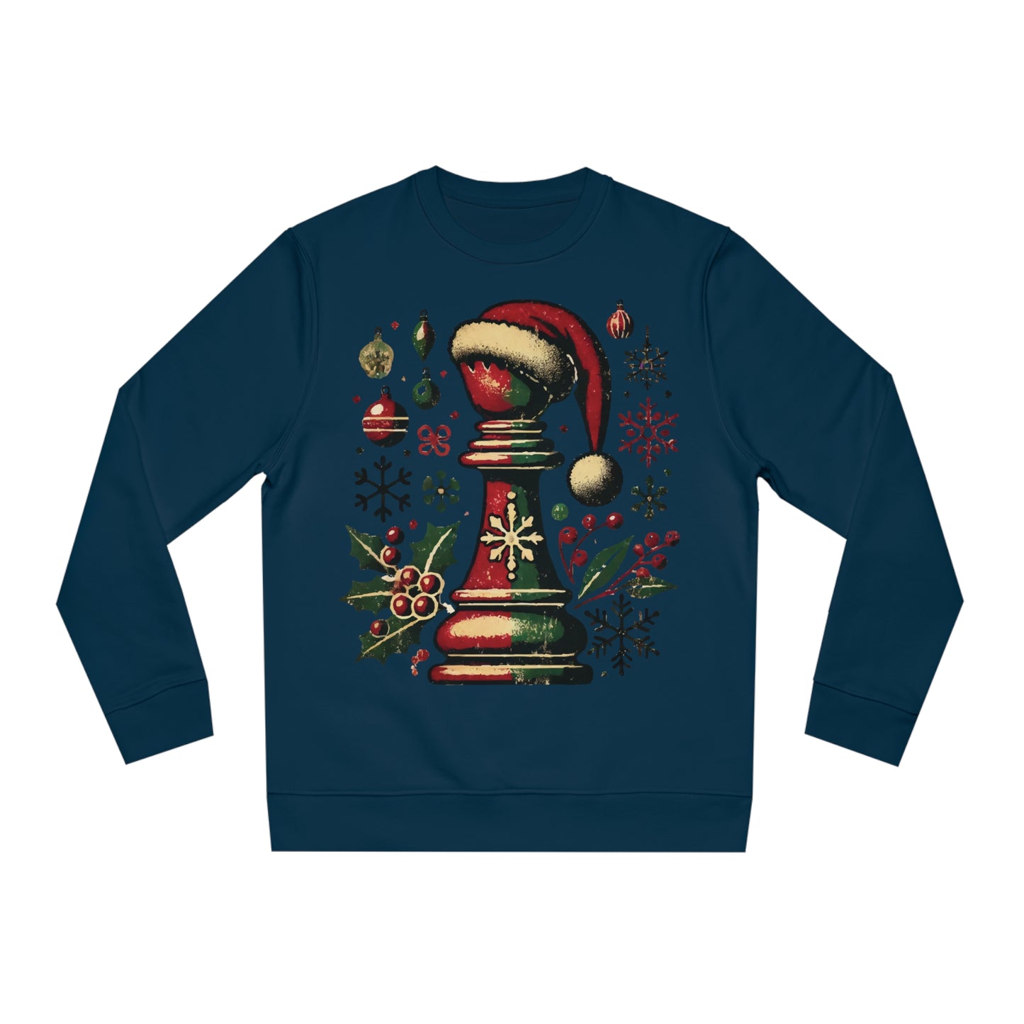 Sudadera Unisex Changer - Alfil Vintage Navideño, Elegancia y Comodidad   Sweatshirt  63.00 French-Navy-2XL