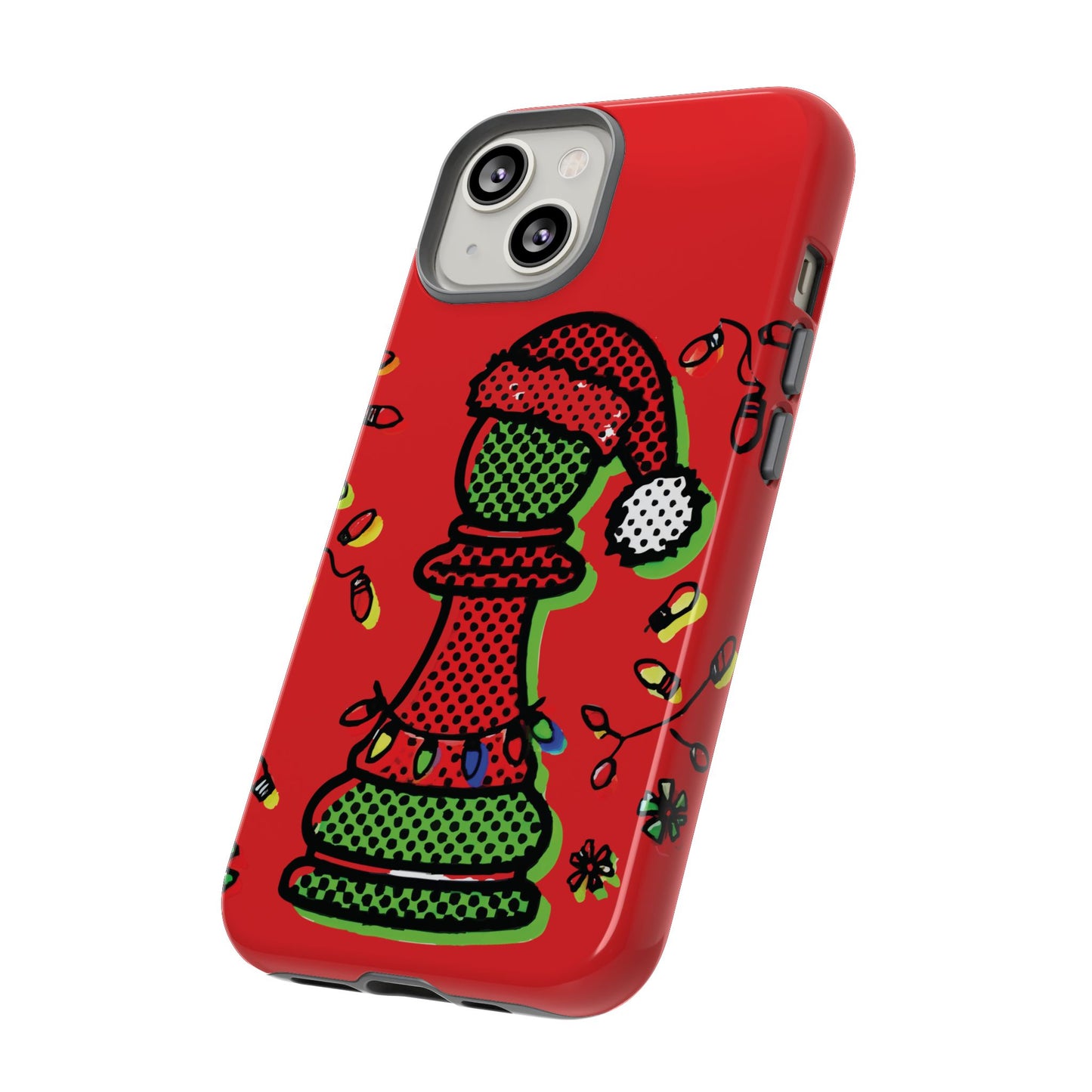 Funda Tough Peón de Ajedrez Navideño Pop Art – iPhone, Samsung y Pixel   Phone Case