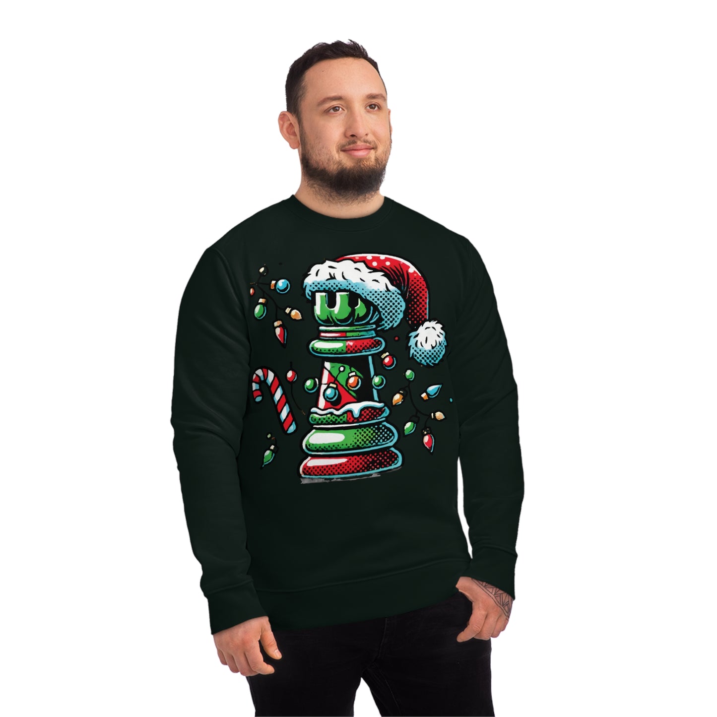 Sudadera Unisex Changer – Torre de Ajedrez Pop Art Navideño   Sweatshirt