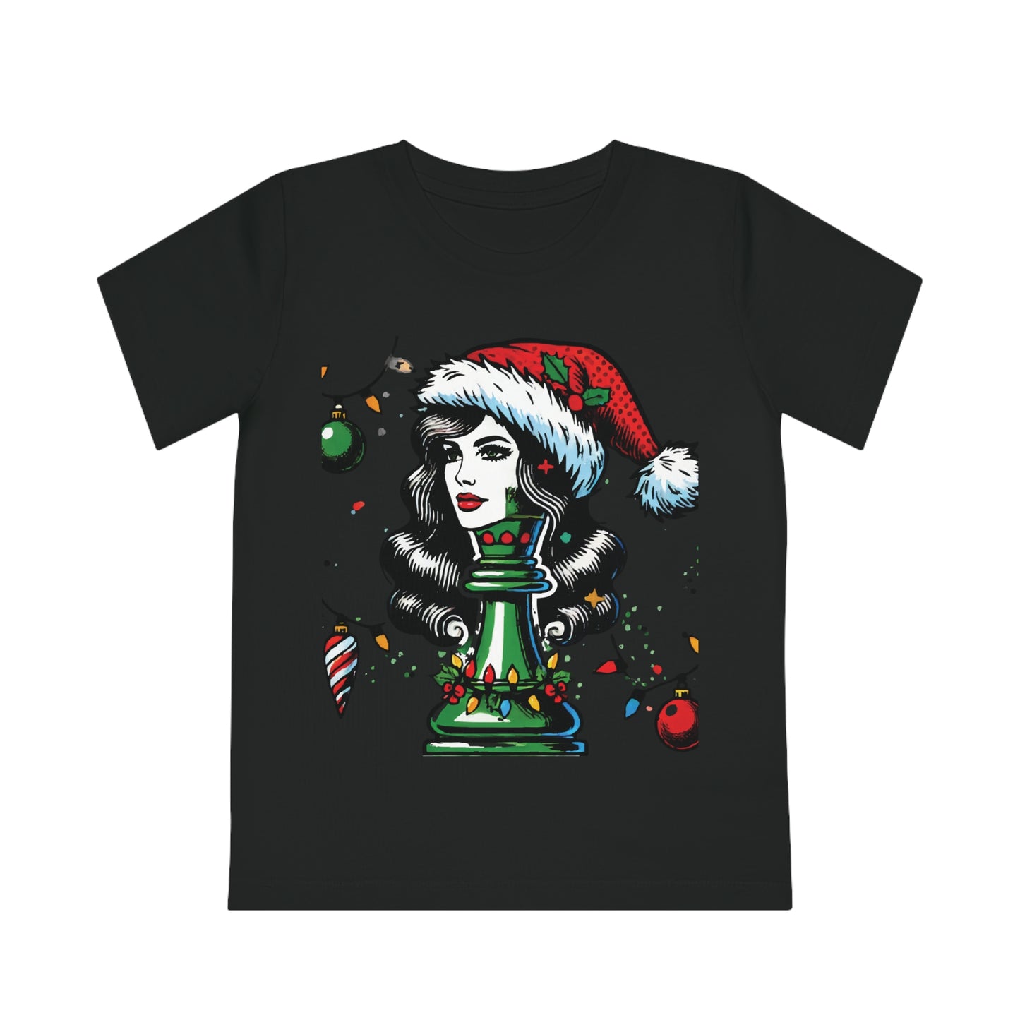 Camiseta Infantil Stanley Stella - 100% Algodón Orgánico Pop Art Navidad   Kids clothes  27.00 Black-12-14-Years