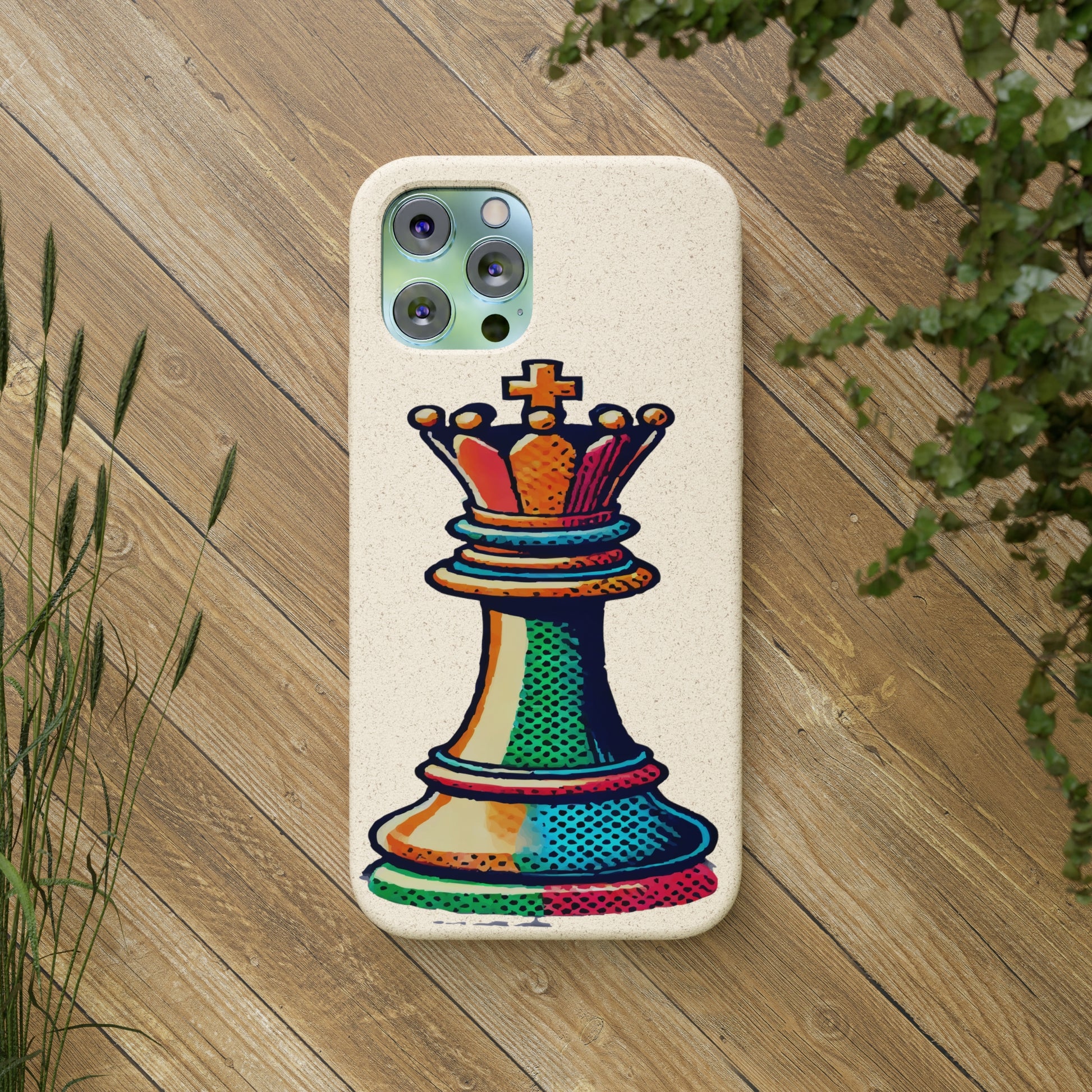 “Funda Biodegradable Rey de Ajedrez – Protección Sostenible Pop Art”   Phone Case