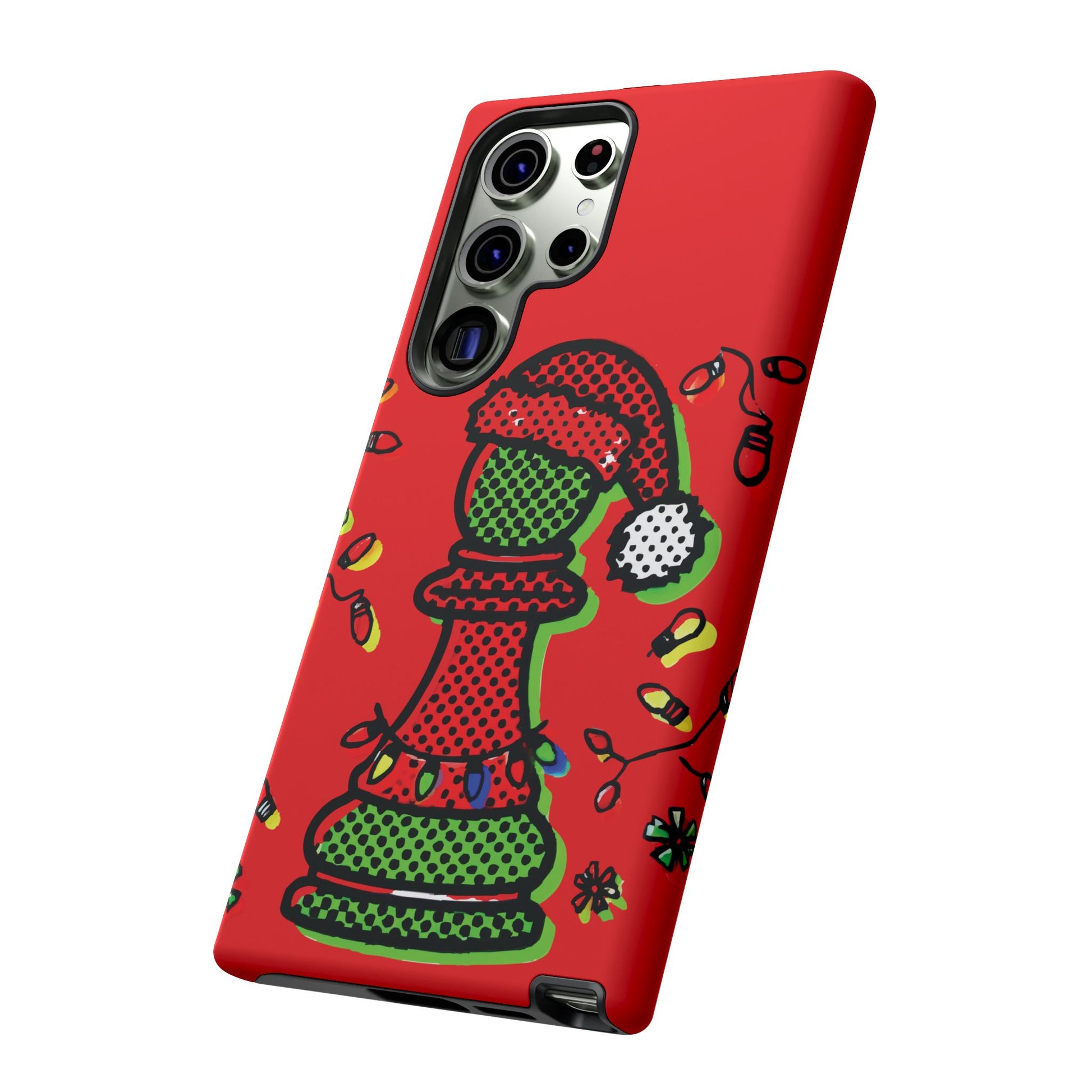 Funda Tough Peón de Ajedrez Navideño Pop Art – iPhone, Samsung y Pixel   Phone Case