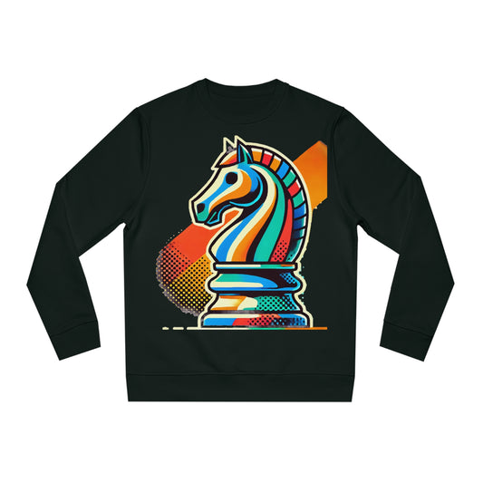 “Sudadera Unisex Caballo de Ajedrez Pop Art – Diseño Sustentable”   Sweatshirt  72.00 Black-2XL