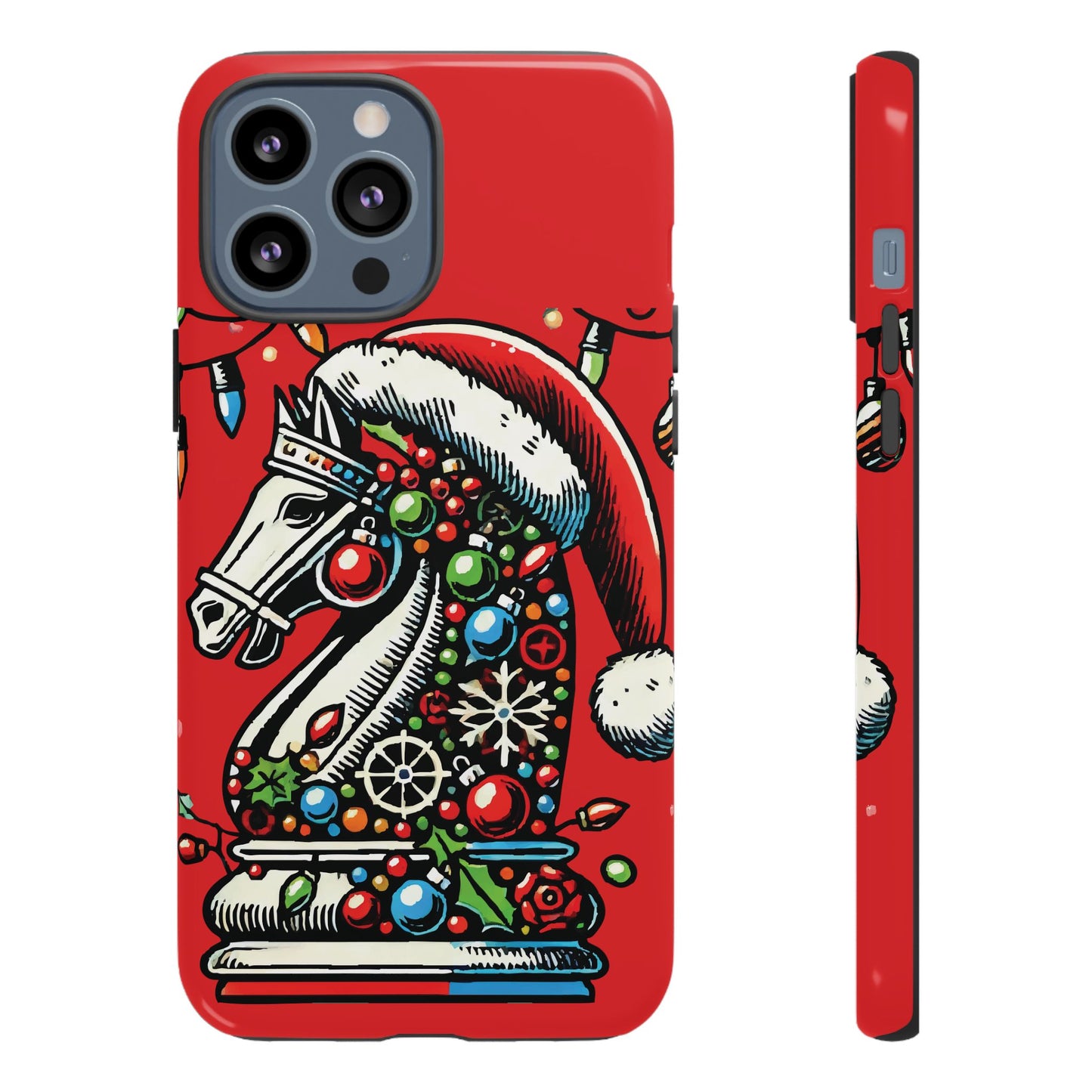 Funda Tough Navidad - Caballo Ajedrez Pop Art para iPhone, Samsung y Pixel   Phone Case  24.00 iPhone-13-Pro-Max-Glossy