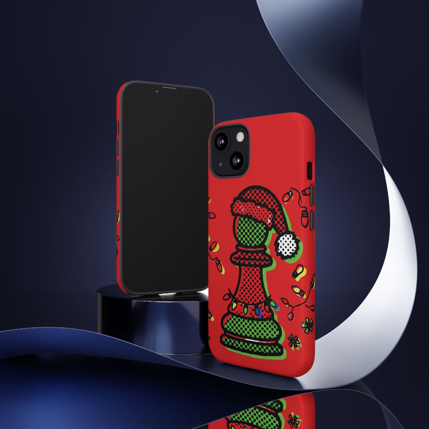 Funda Tough Peón de Ajedrez Navideño Pop Art – iPhone, Samsung y Pixel   Phone Case