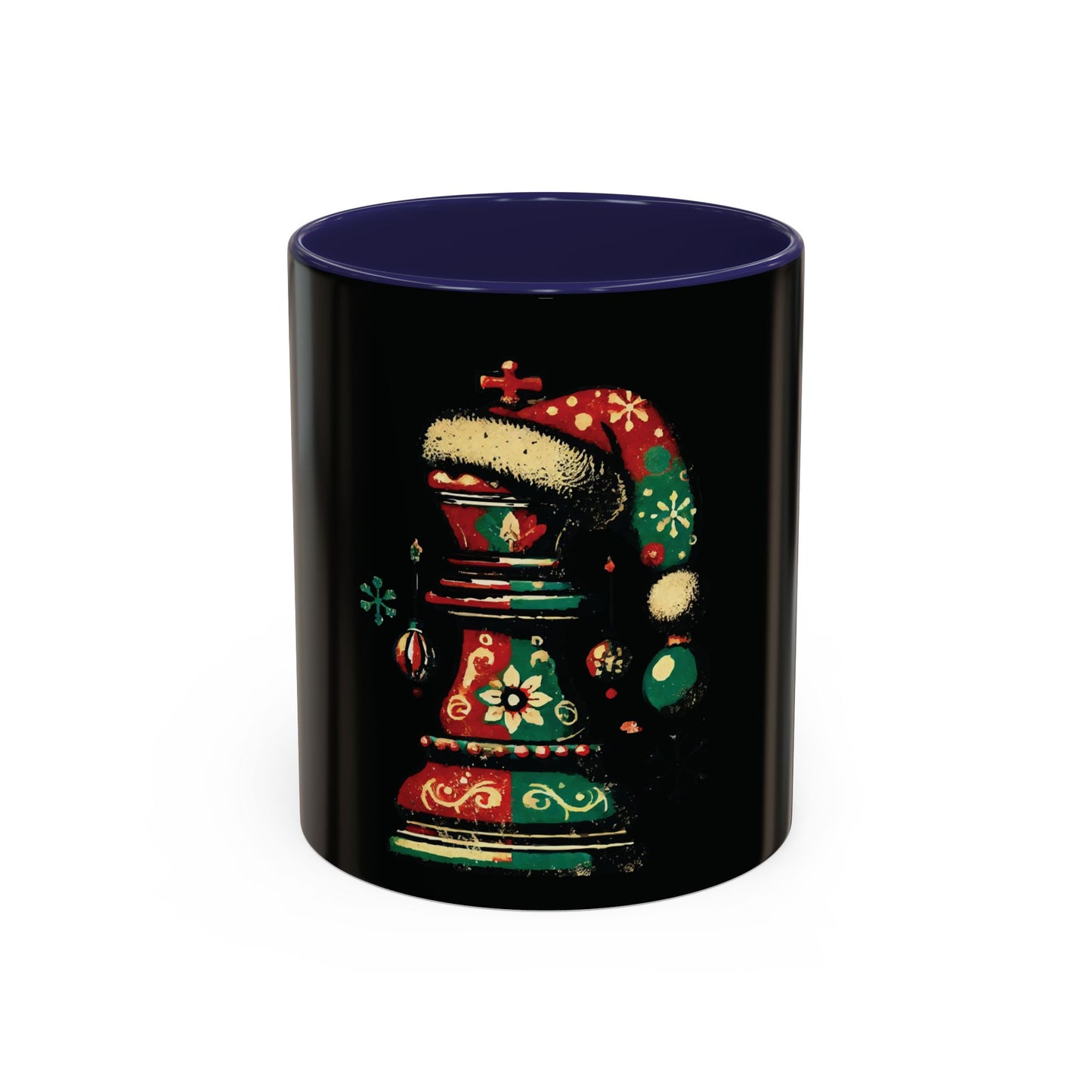 Taza Vintage Rey de Ajedrez Navideño – 11oz y 15oz, Estilo Retro Elegante   Mug  15.00 11oz-Navy