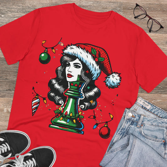 Camiseta Unisex Orgánica Navidad - Reina Pop Art, Estilo y Sostenibilidad   T-Shirt  27.00 Red-2XL