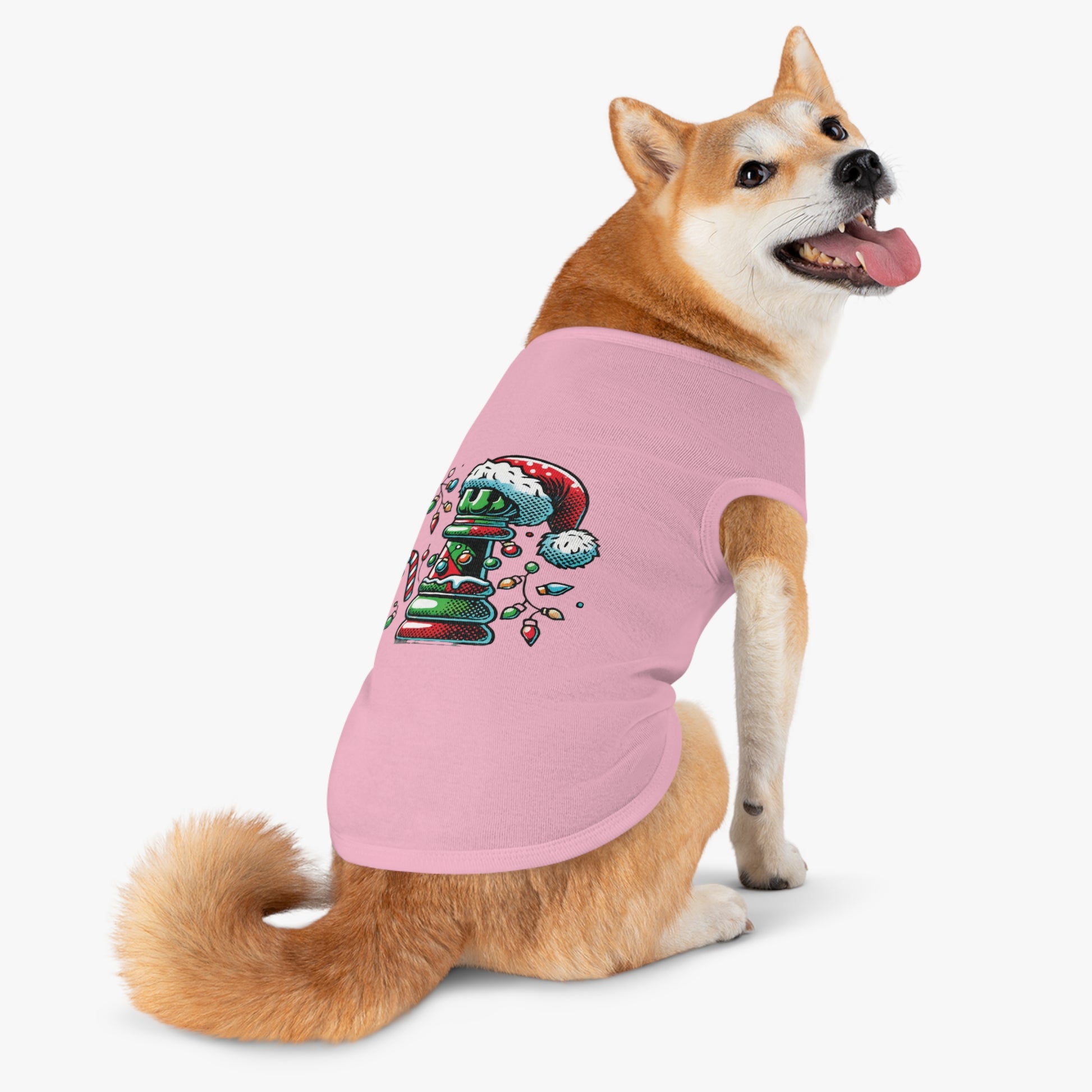 Tank Top para Mascotas – Torre de Ajedrez Estilo Pop Art Navideño   Pets