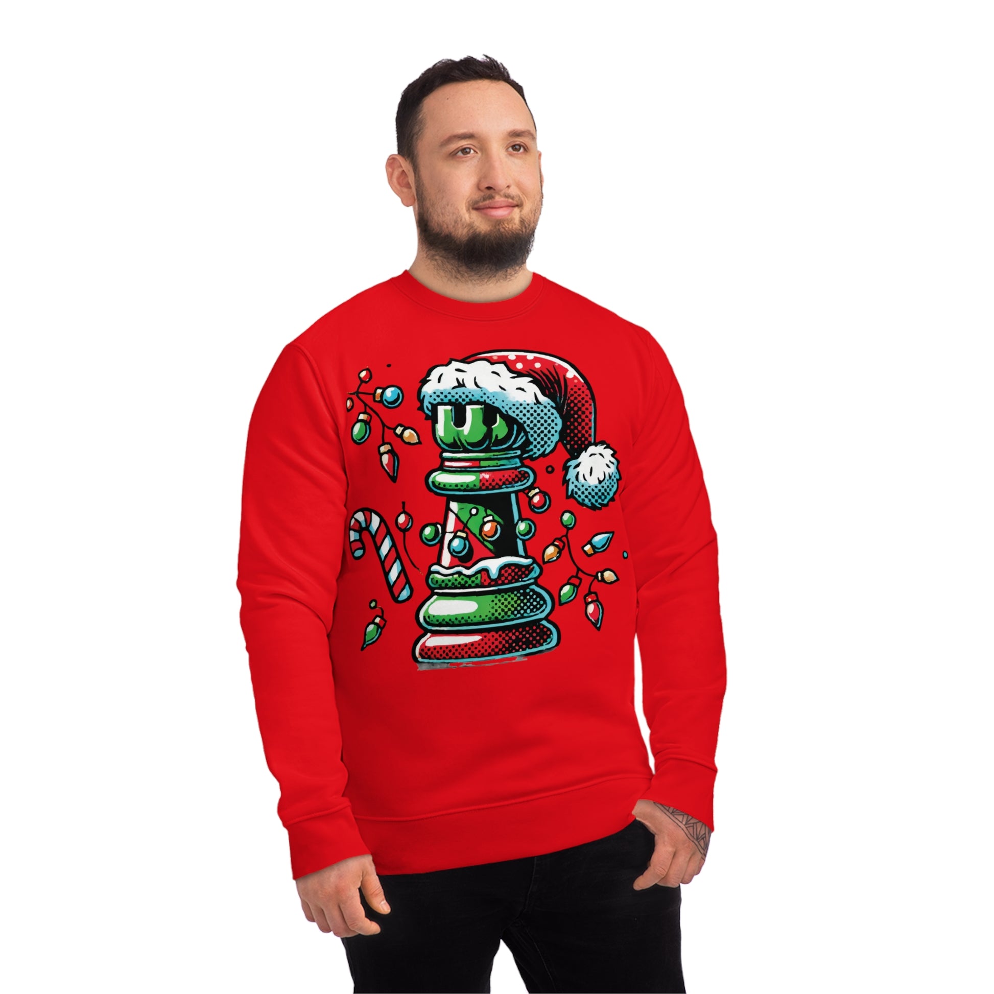 Sudadera Unisex Changer – Torre de Ajedrez Pop Art Navideño   Sweatshirt