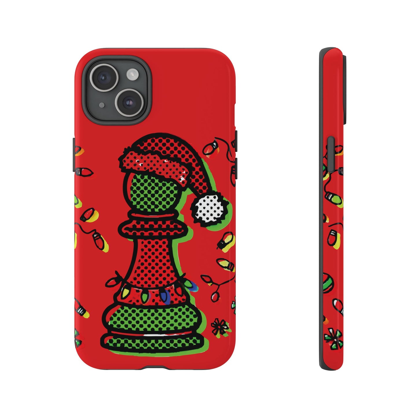 Funda Tough Peón de Ajedrez Navideño Pop Art – iPhone, Samsung y Pixel   Phone Case  24.00 iPhone-15-Plus-Glossy