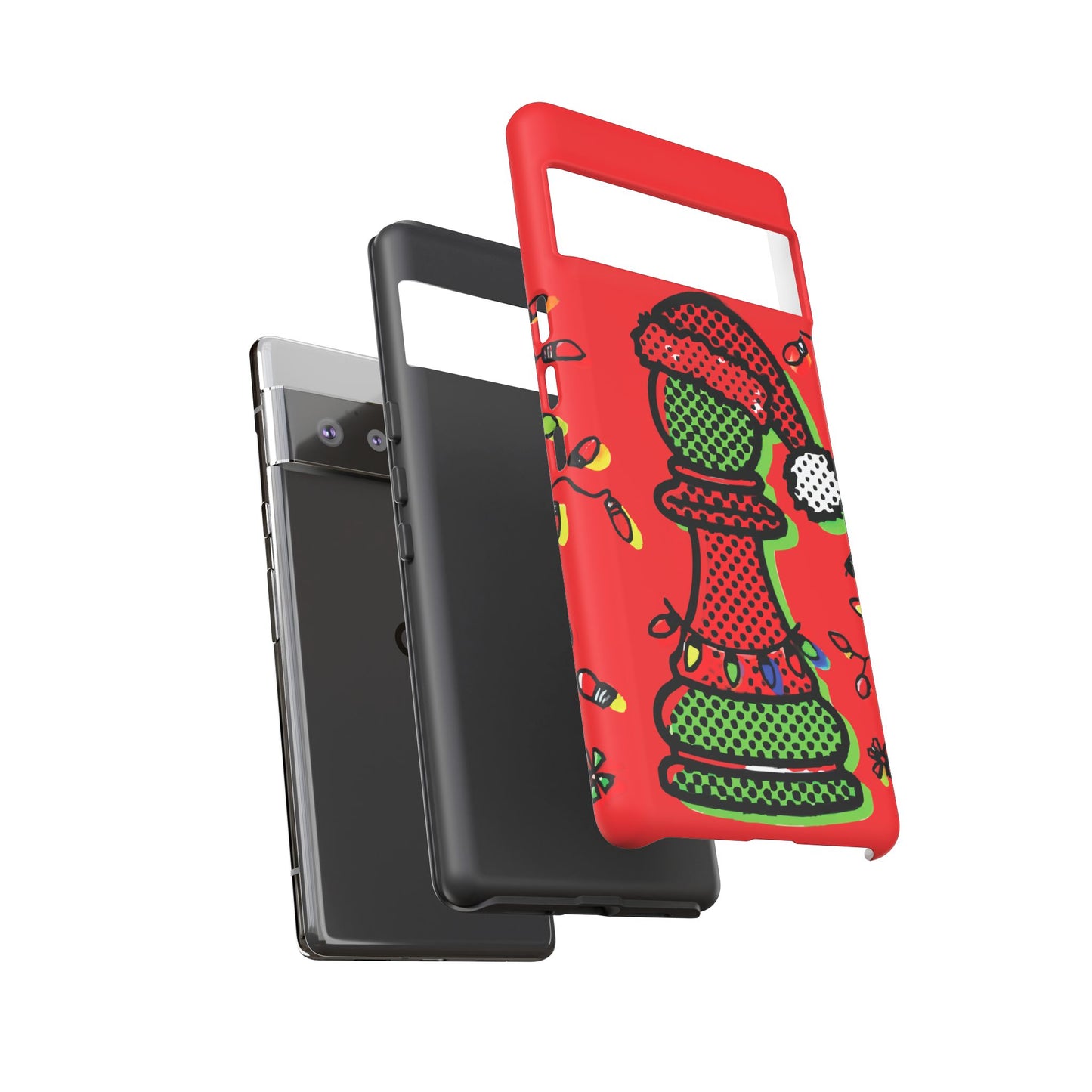 Funda Tough Peón de Ajedrez Navideño Pop Art – iPhone, Samsung y Pixel   Phone Case