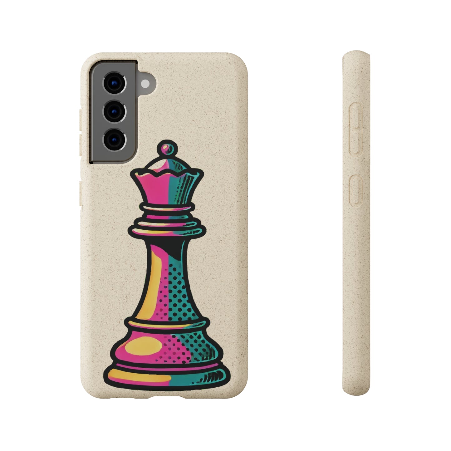 “Funda Biodegradable Reina de Ajedrez – Diseño Pop Art y Carga Inalámbrica”   Phone Case  33.00 Samsung-Galaxy-S21-with-gift-packaging