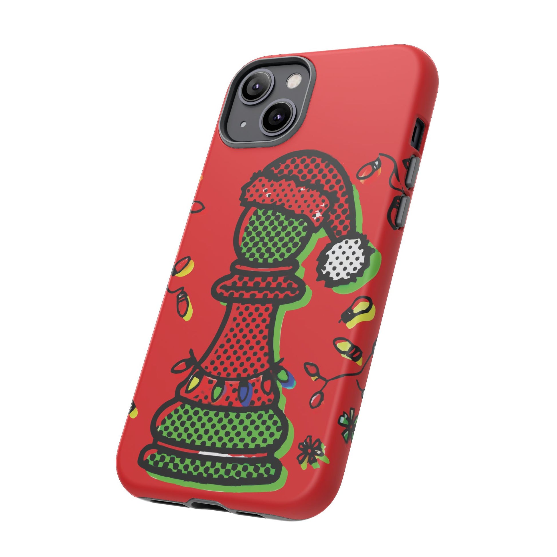 Funda Tough Peón de Ajedrez Navideño Pop Art – iPhone, Samsung y Pixel   Phone Case