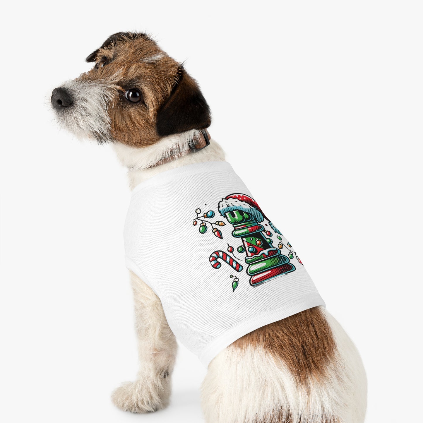 Tank Top para Mascotas – Torre de Ajedrez Estilo Pop Art Navideño   Pets