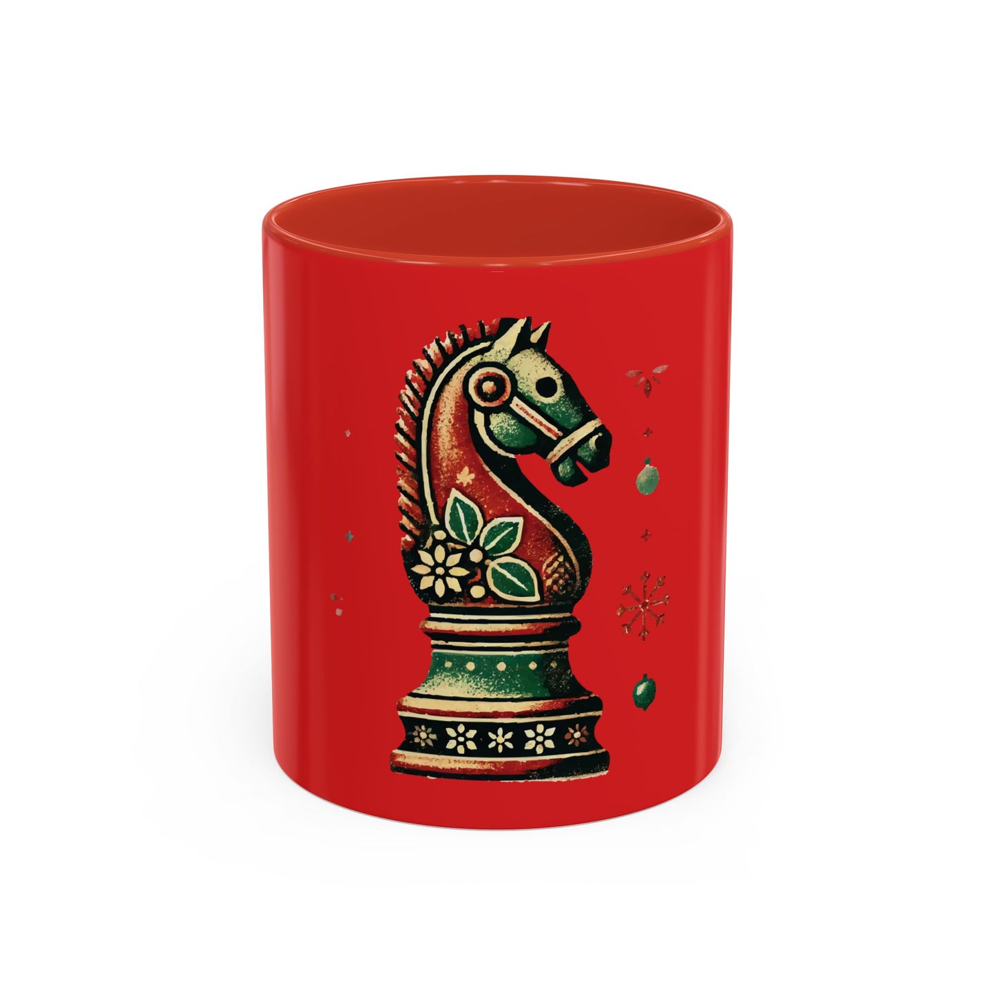 Taza Navideña Vintage de Caballo Ajedrez – Edición Especial Navidad   Mug  15.00 11oz-Red