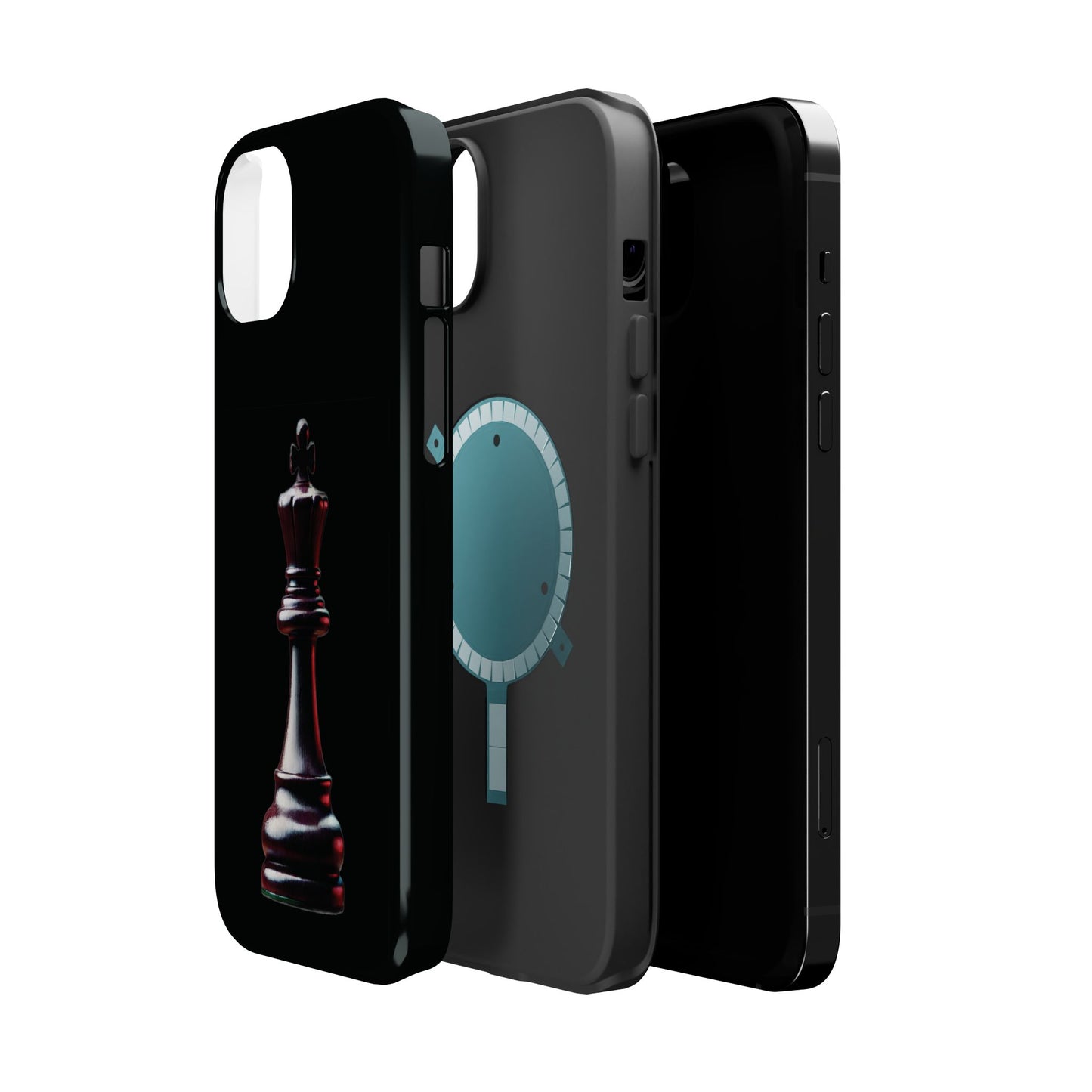 Funda Magnética Premium para iPhone - Diseño Completo de Rey de Ajedrez