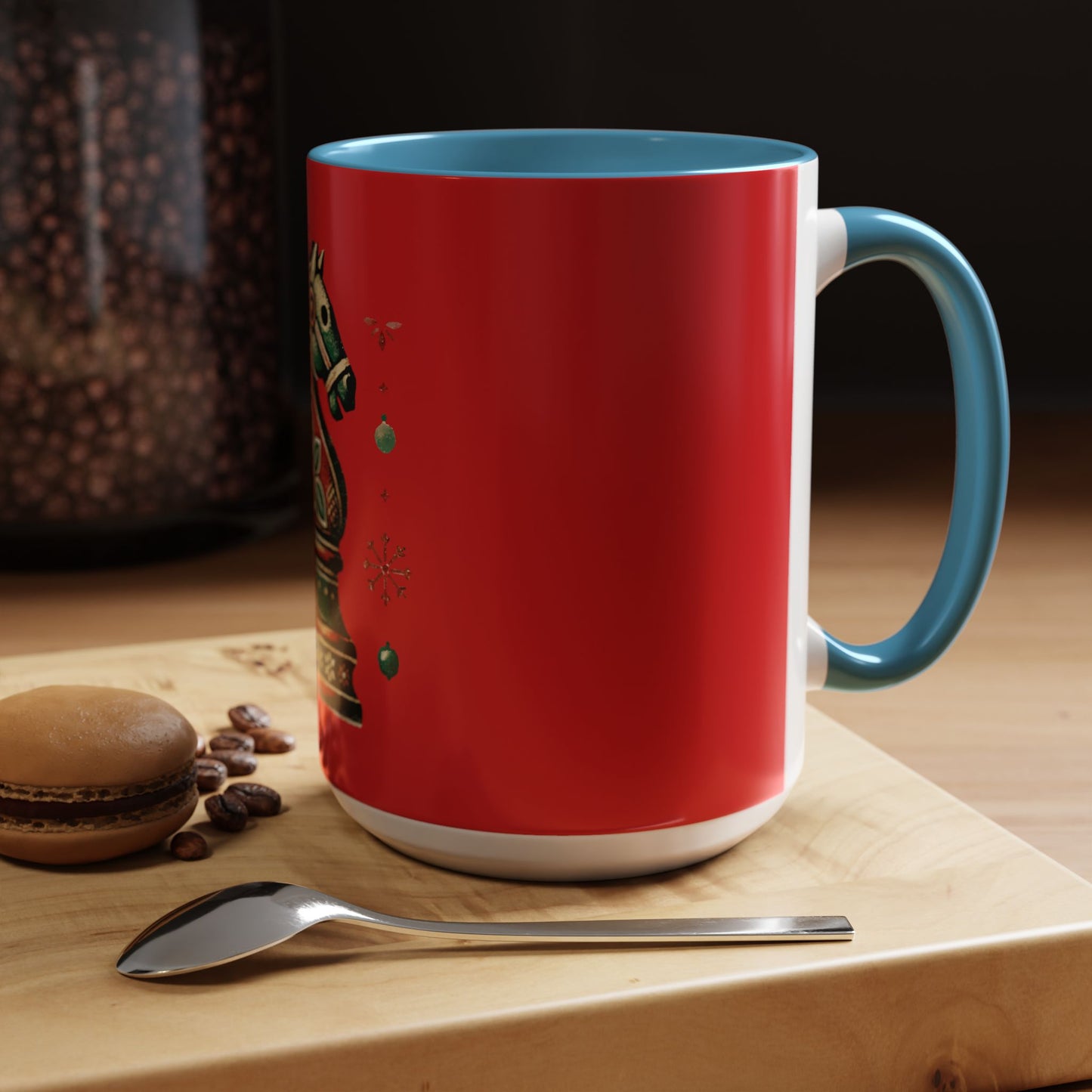 Taza Navideña Vintage de Caballo Ajedrez – Edición Especial Navidad   Mug