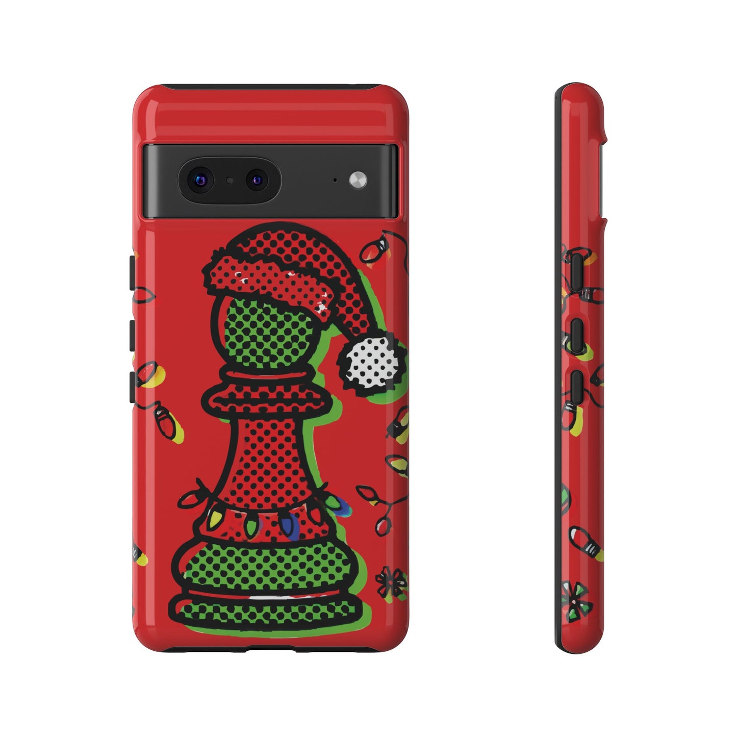 Funda Tough Peón de Ajedrez Navideño Pop Art – iPhone, Samsung y Pixel   Phone Case  24.00 Google-Pixel-7-Glossy