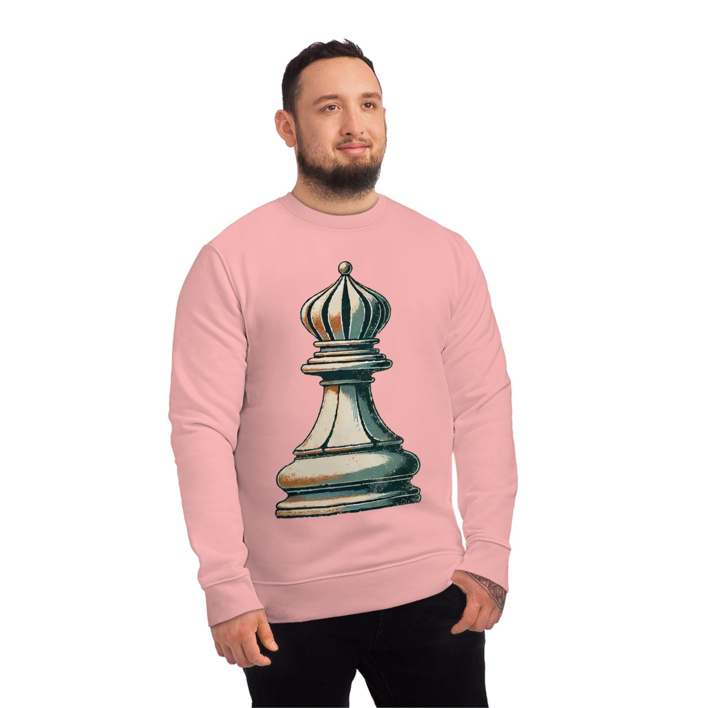 “Sudadera Unisex Alfil de Ajedrez – Algodón Orgánico y Estilo Retro”   Sweatshirt