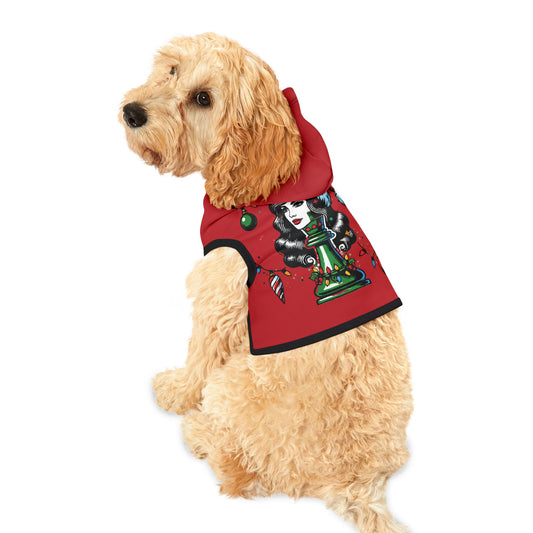 Sudadera con Capucha para Mascotas - Diseño Pop Art Reina Navideño   Pets  33.00 L-Black-Rib