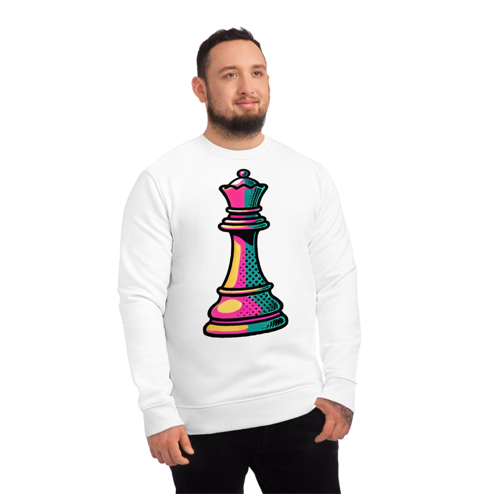 “Sudadera Unisex Orgánica Reina de Ajedrez – Pop Art”   Sweatshirt