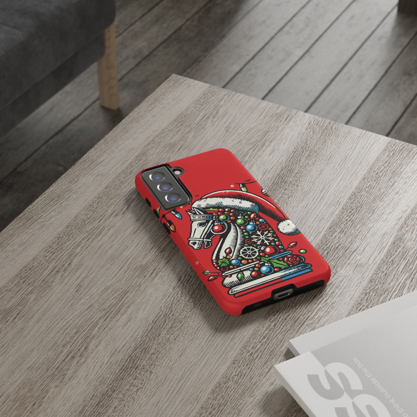 Funda Tough Navidad - Caballo Ajedrez Pop Art para iPhone, Samsung y Pixel   Phone Case