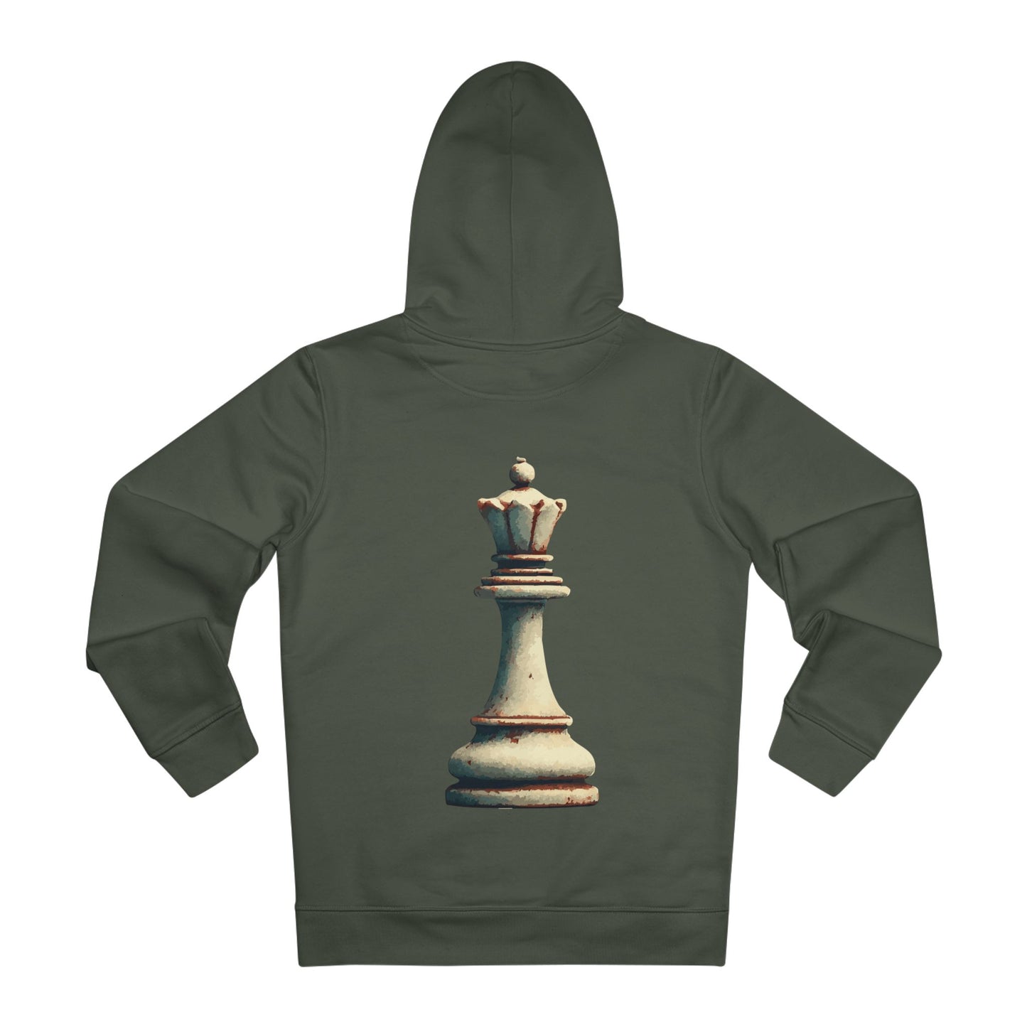 “Hoodie Unisex Reina de Ajedrez – Estilo Vintage en Algodón Orgánico”   Hoodie