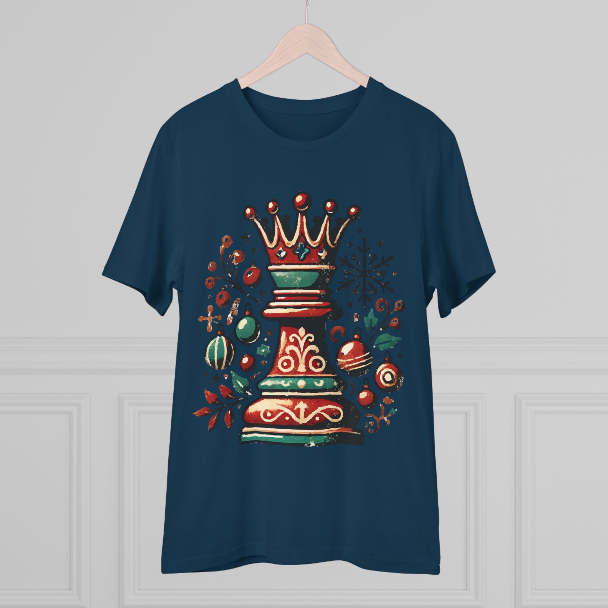 Camiseta Unisex Creador Orgánico con Diseño Reina Vintage Navideño   T-Shirt