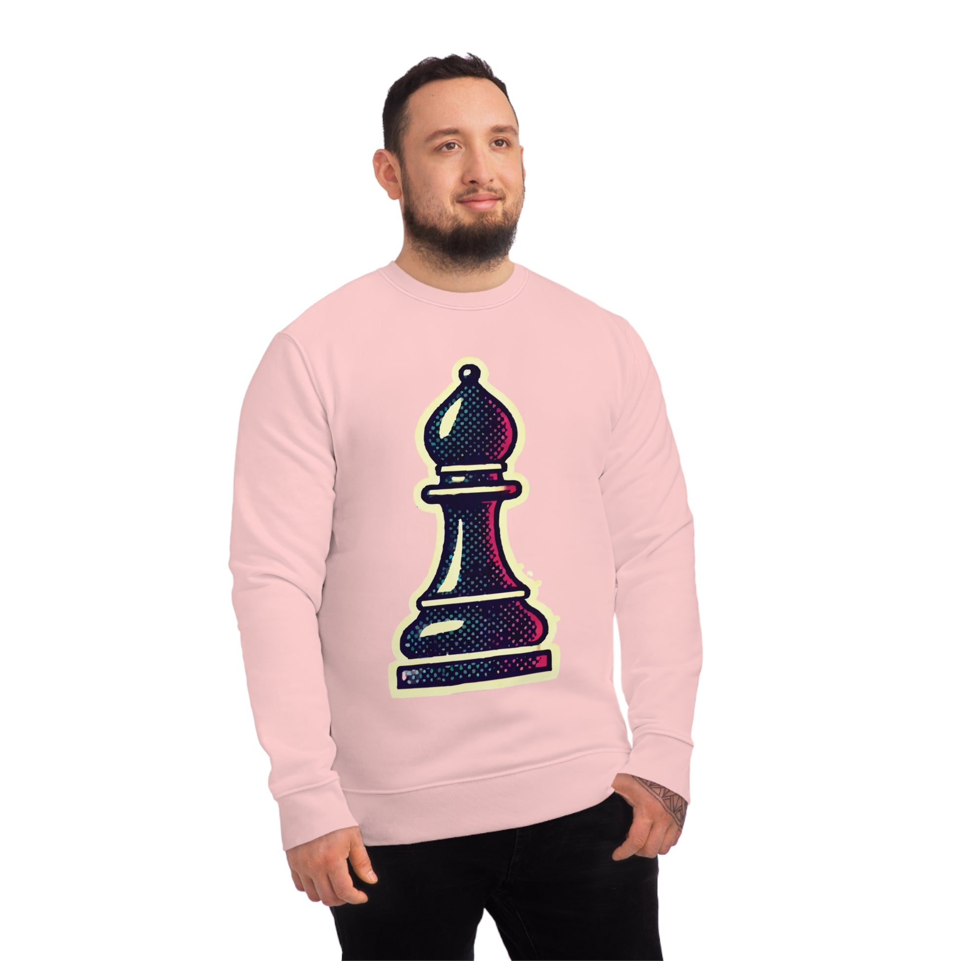 “Sudadera Unisex Alfil de Ajedrez – Diseño Pop Art y Algodón Orgánico”   Sweatshirt