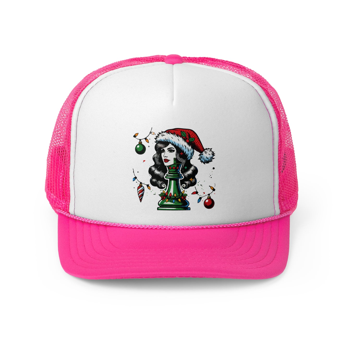 Gorra de Camionero Personalizada - Diseño Pop Art Reina Navideña   Hats  24.00 Pink-One-size