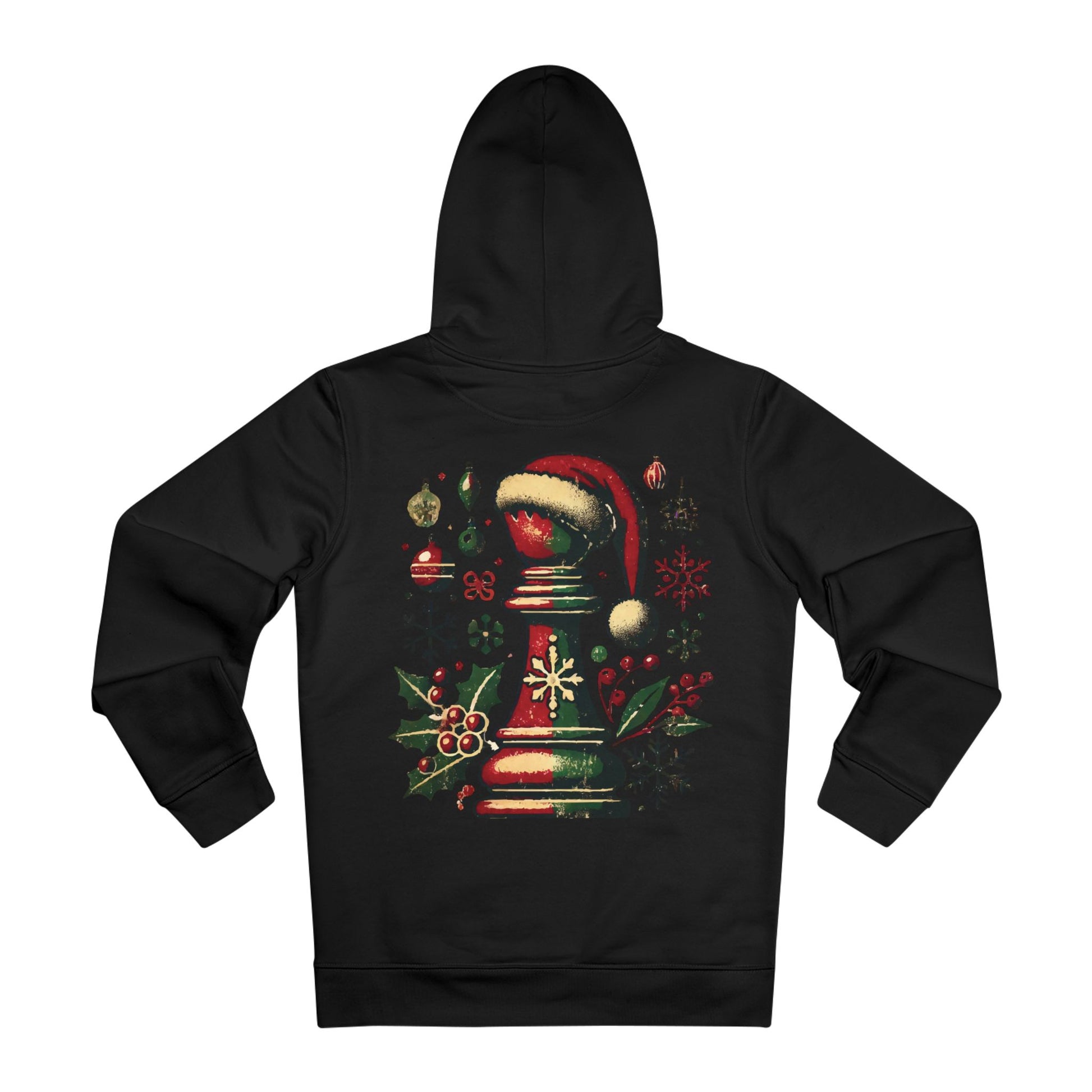 Unisex Cruiser Hoodie – Diseño Alfil Vintage Navideño, Elegancia Ecológica   Hoodie  72.00 Black-5XL