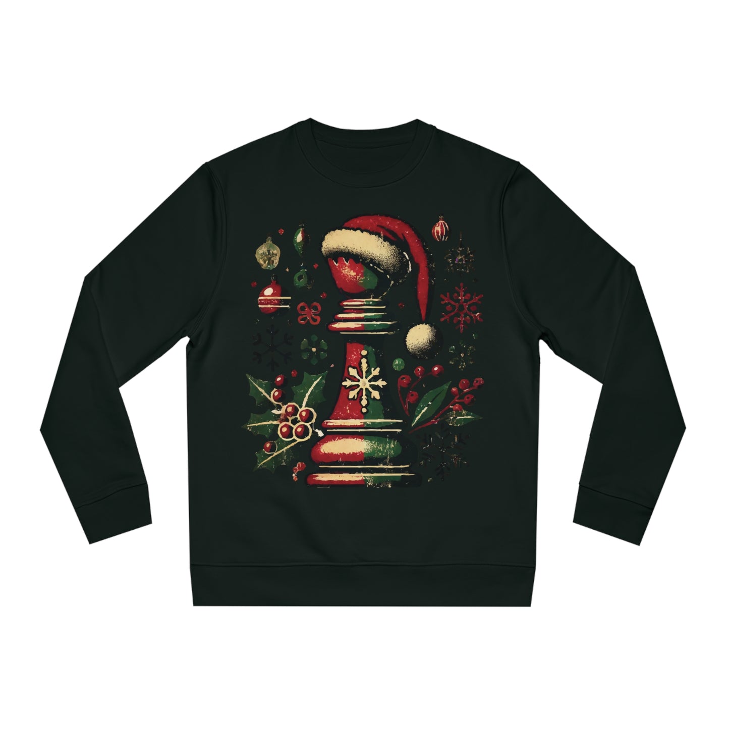 Sudadera Unisex Changer - Alfil Vintage Navideño, Elegancia y Comodidad   Sweatshirt  63.00 Black-2XL