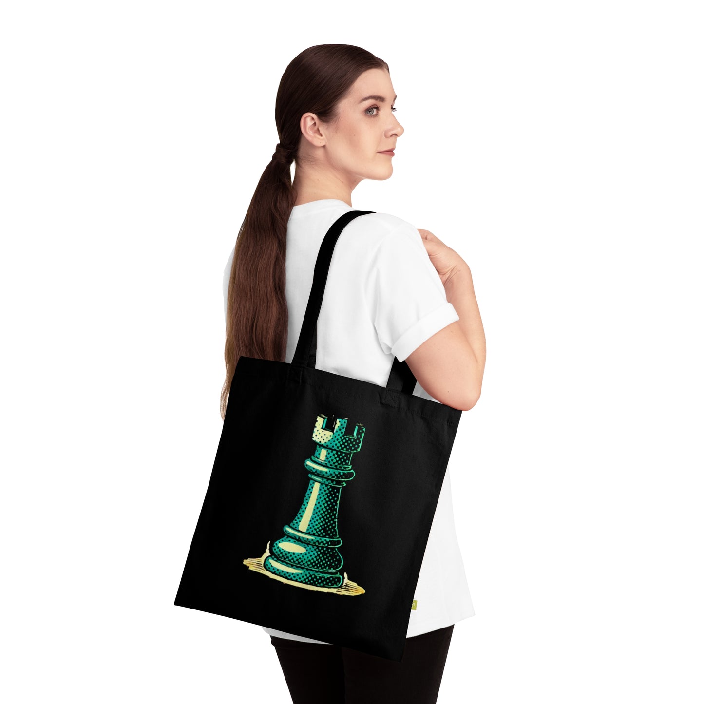 Chess Tower Pop Art Organic Cotton Tote Bag   Bags