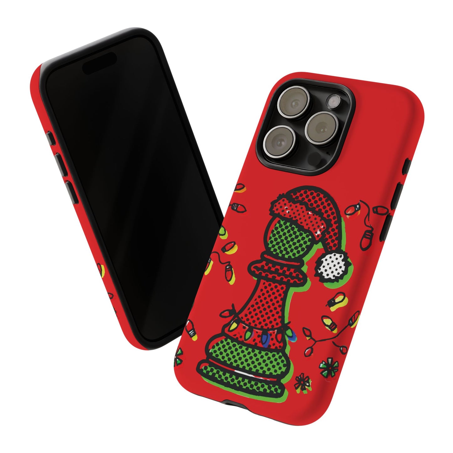 Funda Tough Peón de Ajedrez Navideño Pop Art – iPhone, Samsung y Pixel   Phone Case