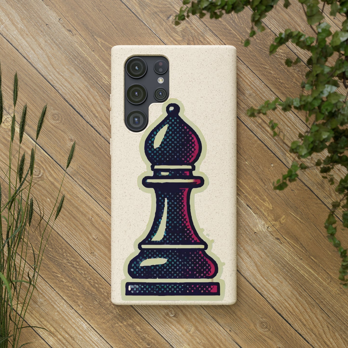 “Funda Biodegradable Alfil de Ajedrez – Protección Sostenible Pop Art”   Phone Case