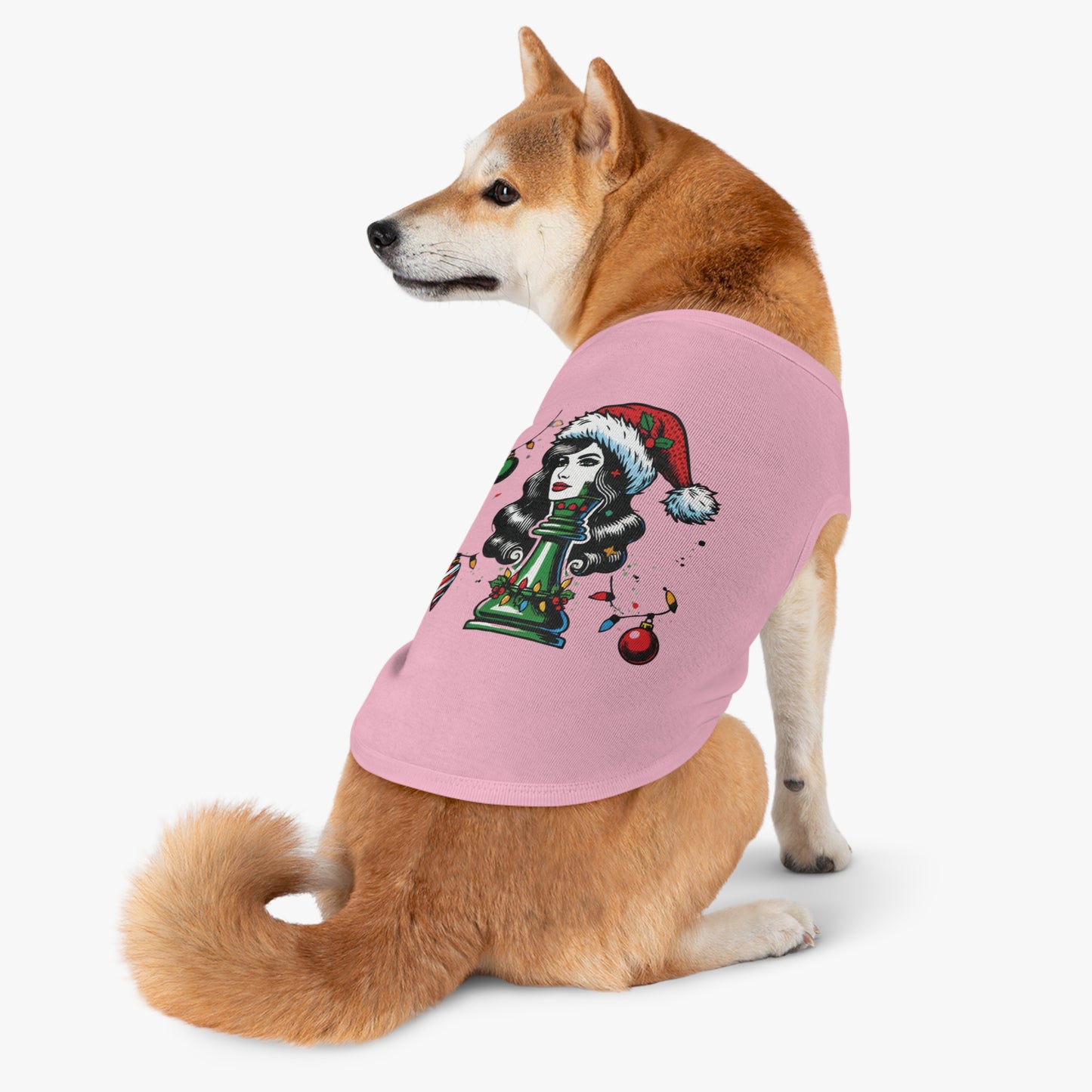 Camiseta Navideña para Perros - Reina Pop Art, Comodidad y Estilo Festivo   Pets