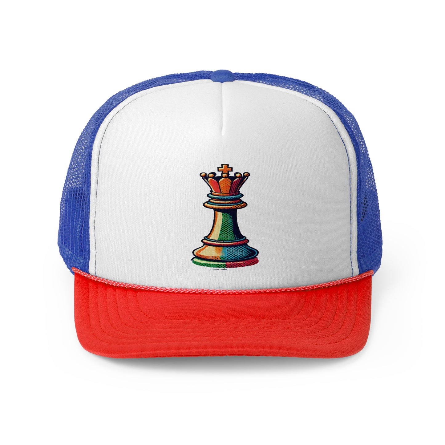 “Gorra Unisex Rey de Ajedrez – Diseño Pop Art Moderno y Ajustable”   Hats  27.00 Blue-Red-One-size