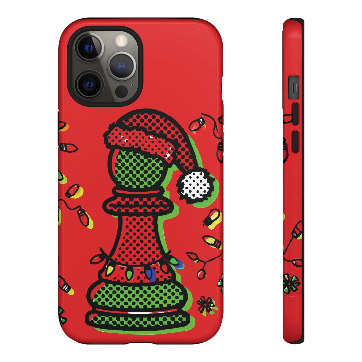 Funda Tough Peón de Ajedrez Navideño Pop Art – iPhone, Samsung y Pixel   Phone Case  24.00 iPhone-12-Pro-Max-Glossy