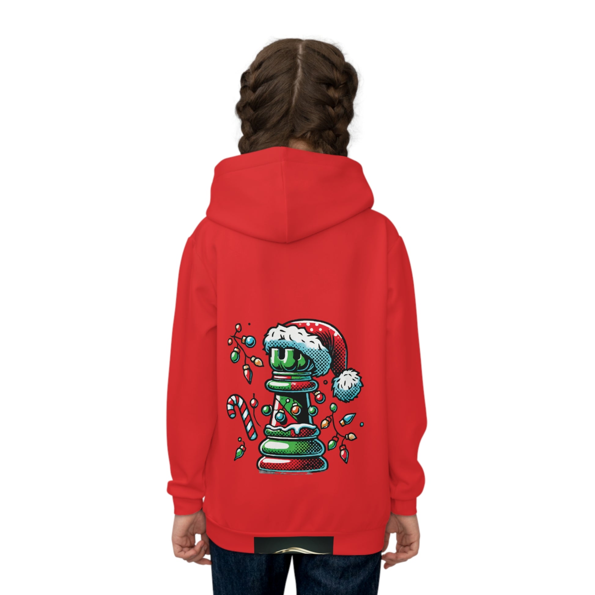 Hoodie Navideño para Niño – Torre de Ajedrez Pop Art   All Over Prints