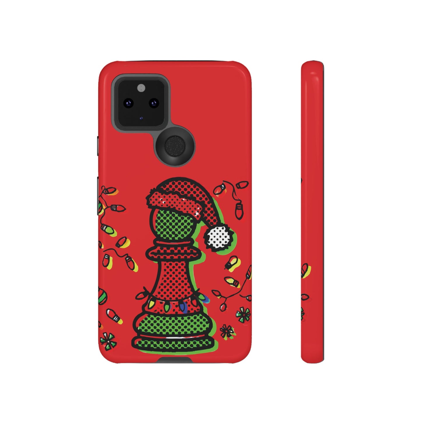 Funda Tough Peón de Ajedrez Navideño Pop Art – iPhone, Samsung y Pixel   Phone Case  24.00 Google-Pixel-5-5G-Glossy