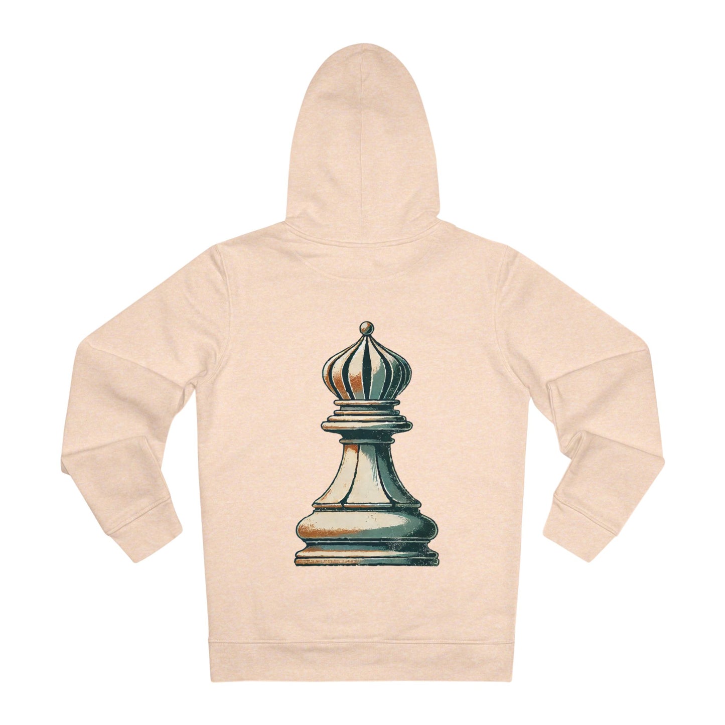 “Hoodie Unisex Alfil de Ajedrez – Algodón Orgánico y Estilo Vintage”   Hoodie