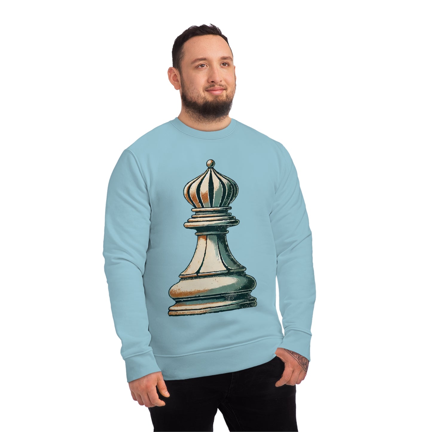 “Sudadera Unisex Alfil de Ajedrez – Algodón Orgánico y Estilo Retro”   Sweatshirt