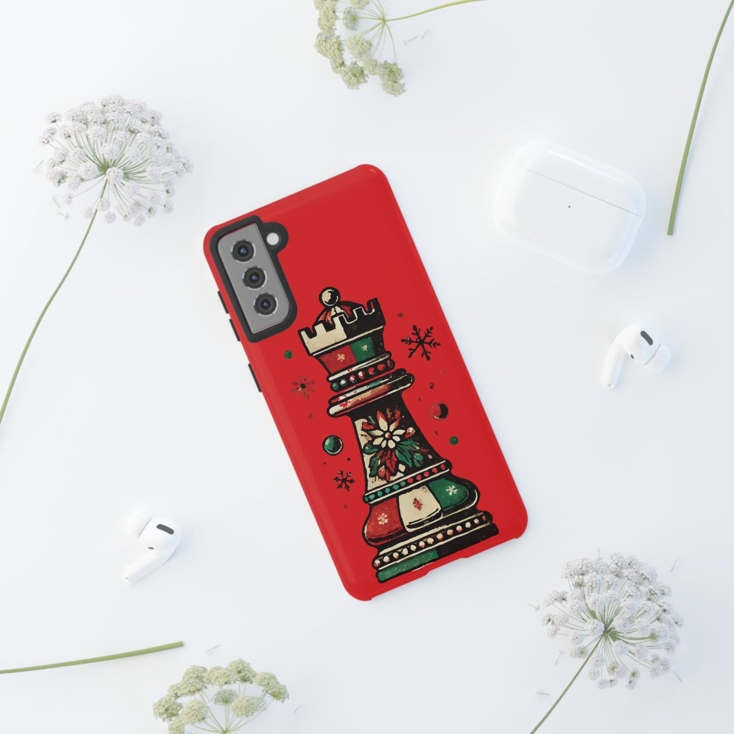 Funda Protectora para Móvil con Diseño de Torre de Ajedrez Vintage Navideño   Phone Case