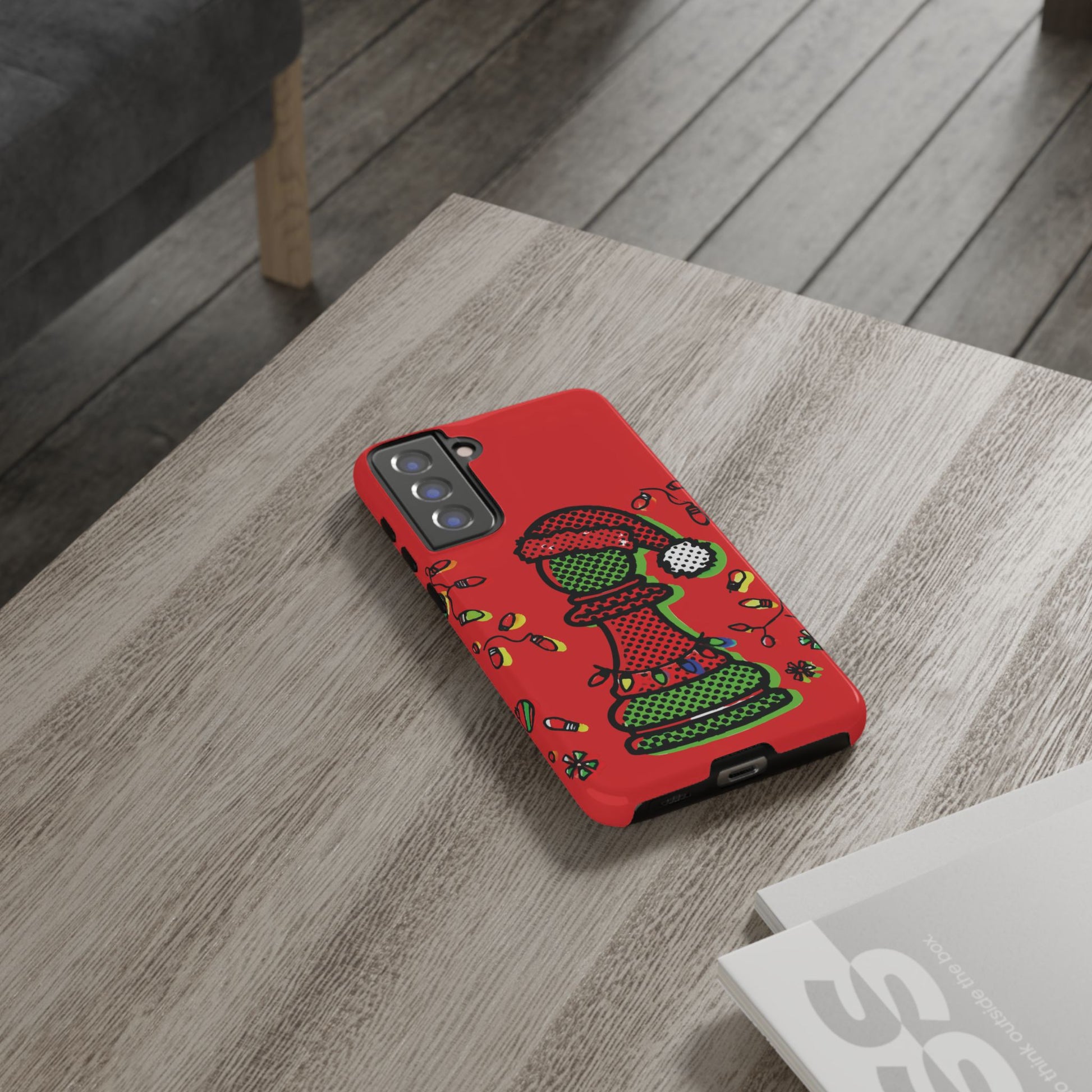 Funda Tough Peón de Ajedrez Navideño Pop Art – iPhone, Samsung y Pixel   Phone Case