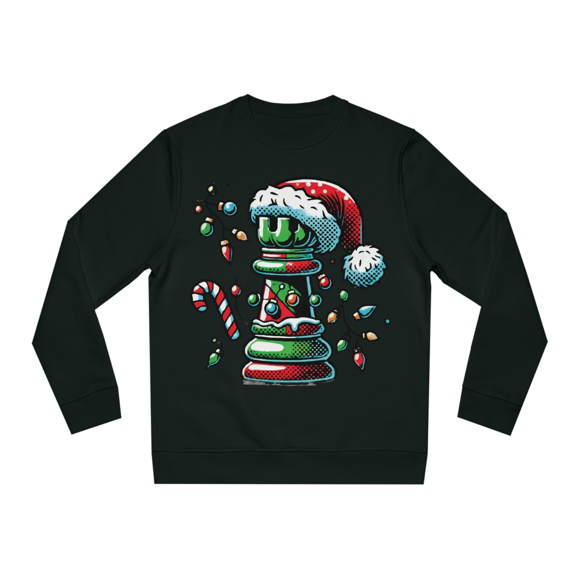 Sudadera Unisex Changer – Torre de Ajedrez Pop Art Navideño   Sweatshirt  63.00 Black-2XL