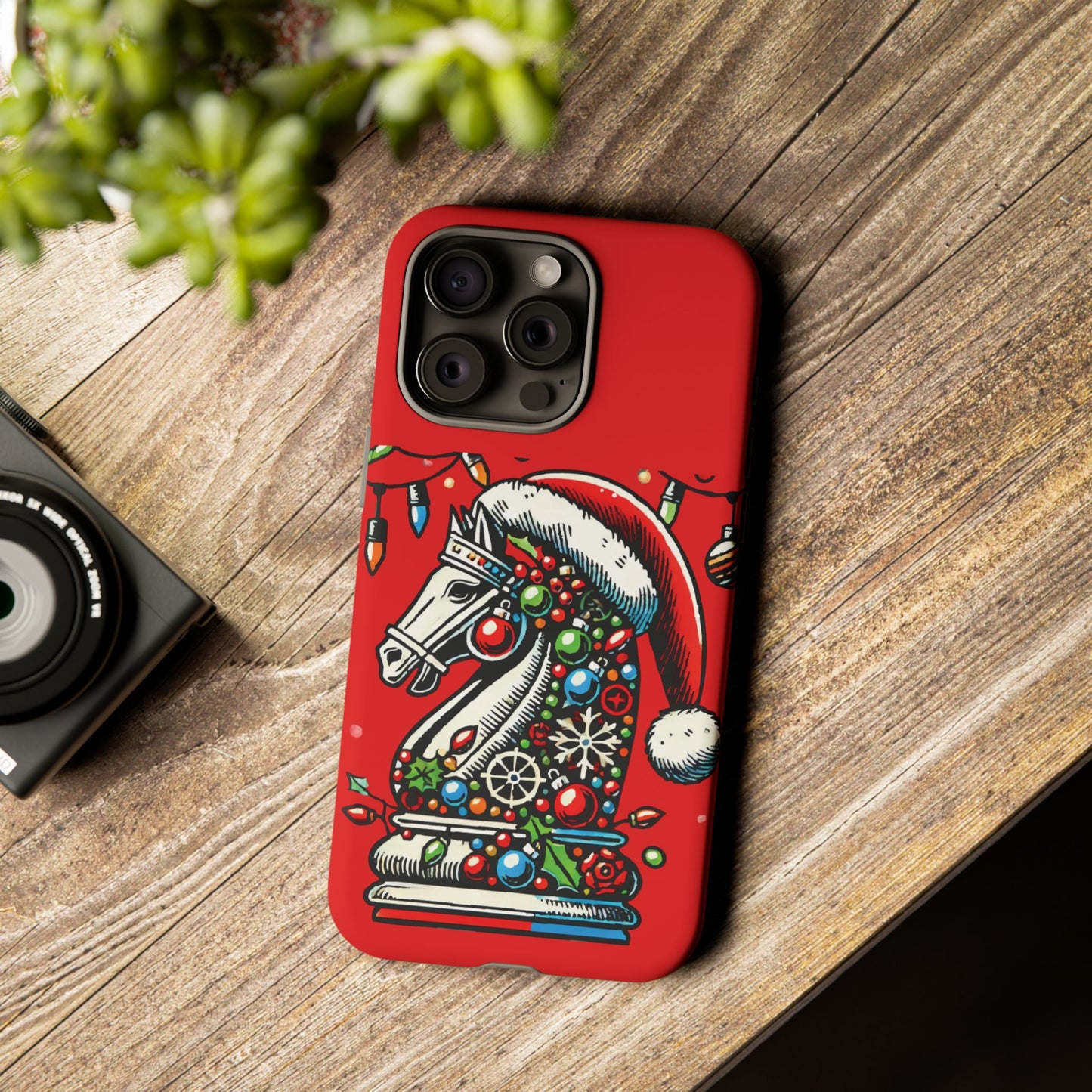 Funda Tough Navidad - Caballo Ajedrez Pop Art para iPhone, Samsung y Pixel   Phone Case