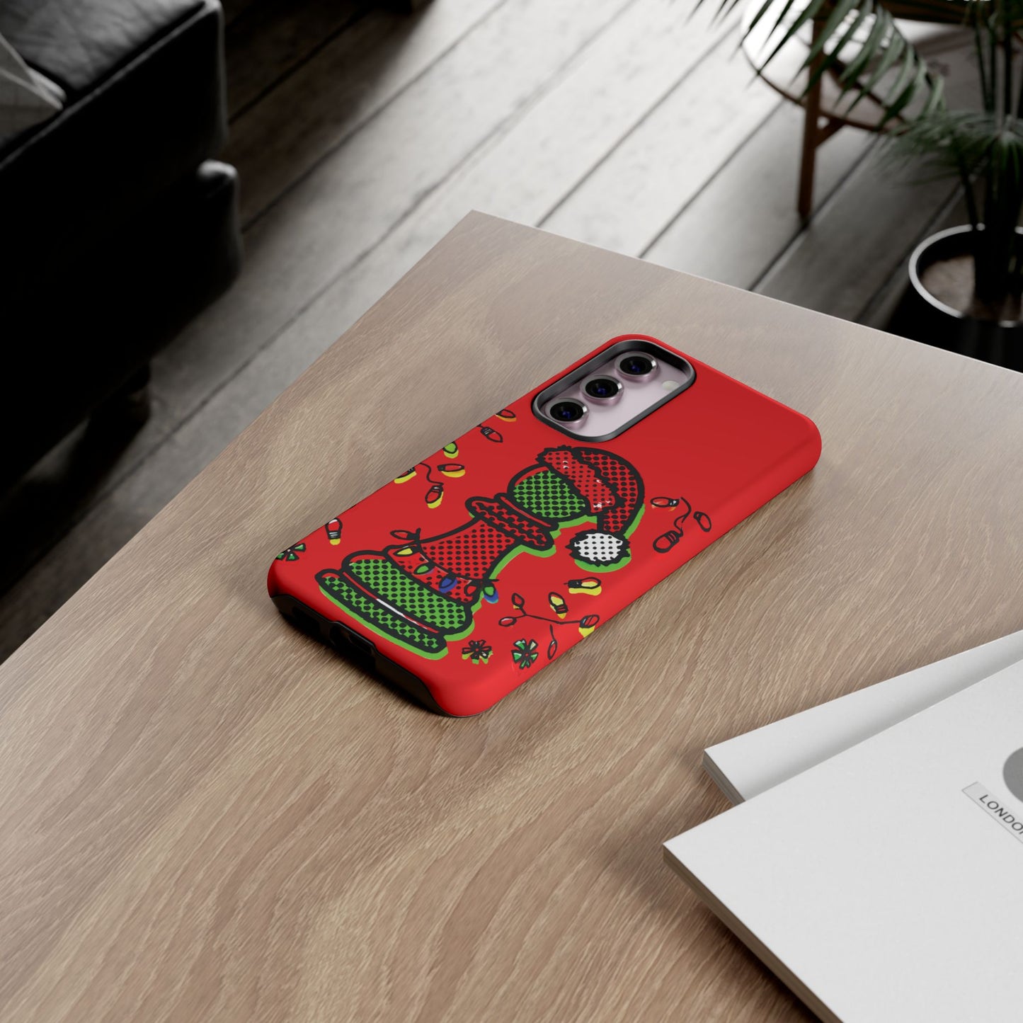 Funda Tough Peón de Ajedrez Navideño Pop Art – iPhone, Samsung y Pixel   Phone Case